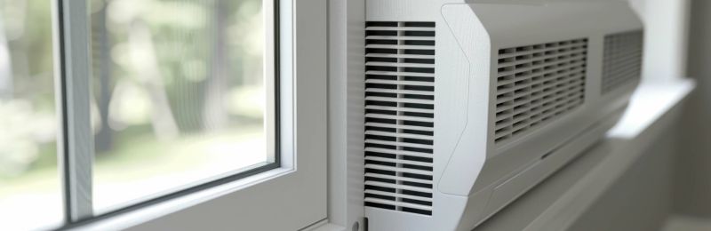 Energy efficient central air conditioner unit installed outside Rancho Santa Fe CA home